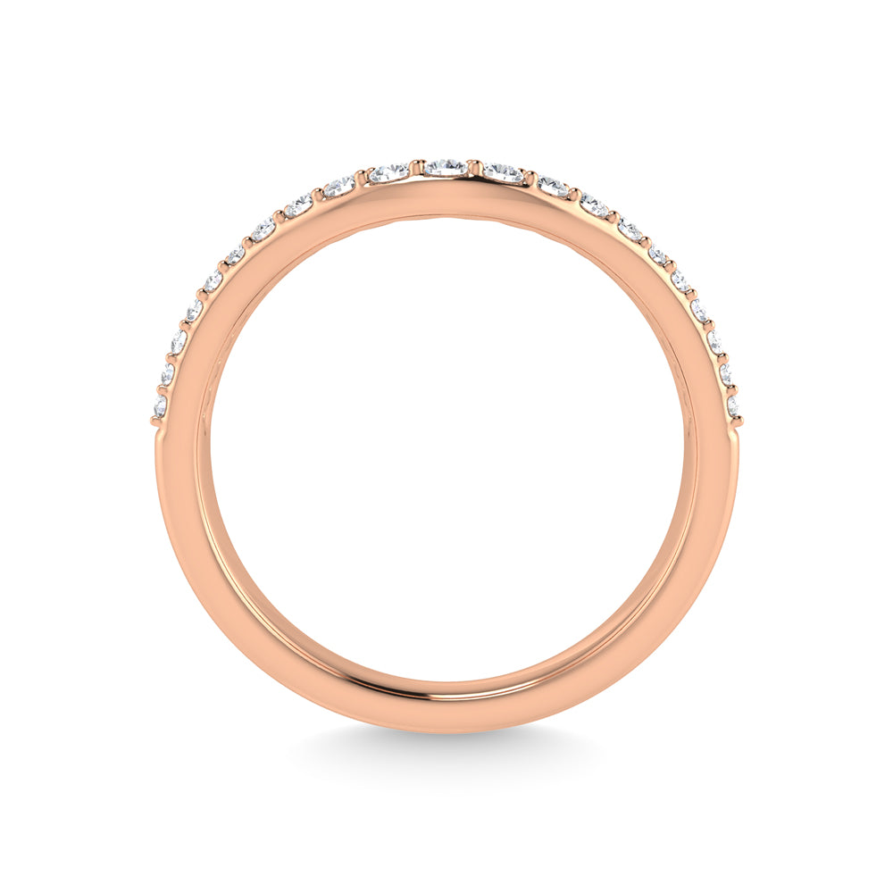 1/5 ct. tw. Diamond in 14K Rose Gold. Chevron Band