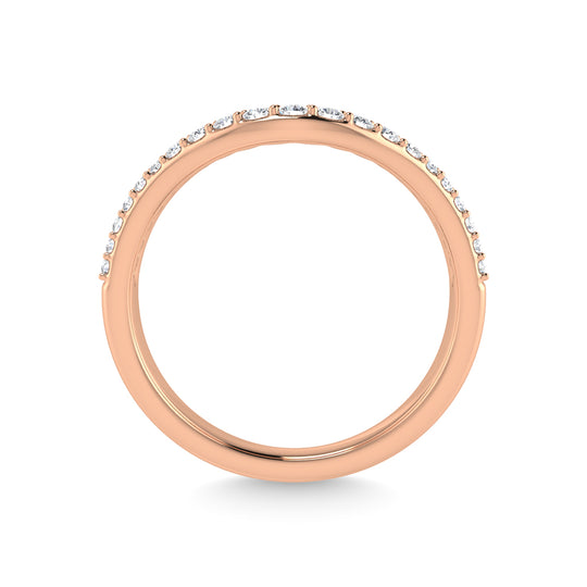 1/5 ct. tw. Diamond in 14K Rose Gold. Chevron Band
