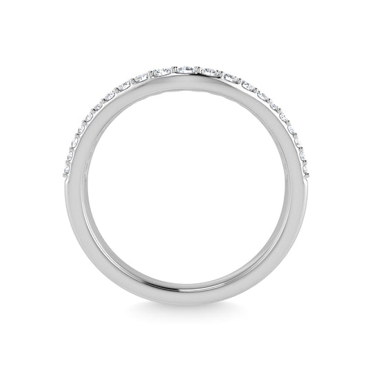 Diamante de oro blanco de 14 quilates de 1/5 quilates total. Banda de chevr√≥n