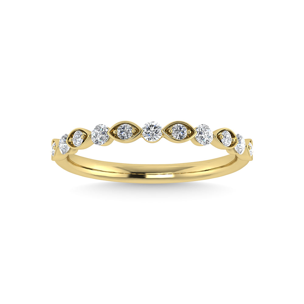 Diamante de oro amarillo de 14 quilates de 1/4 qt. total Anillo apilable