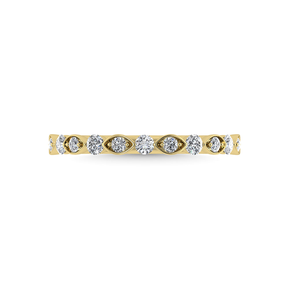 Diamante de oro amarillo de 14 quilates de 1/4 qt. total Anillo apilable