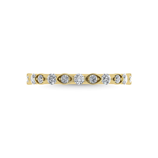 Diamante de oro amarillo de 14 quilates de 1/4 qt. total Anillo apilable