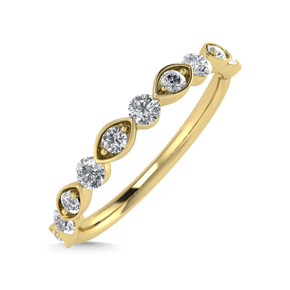 Diamante de oro amarillo de 14 quilates de 1/4 qt. total Anillo apilable