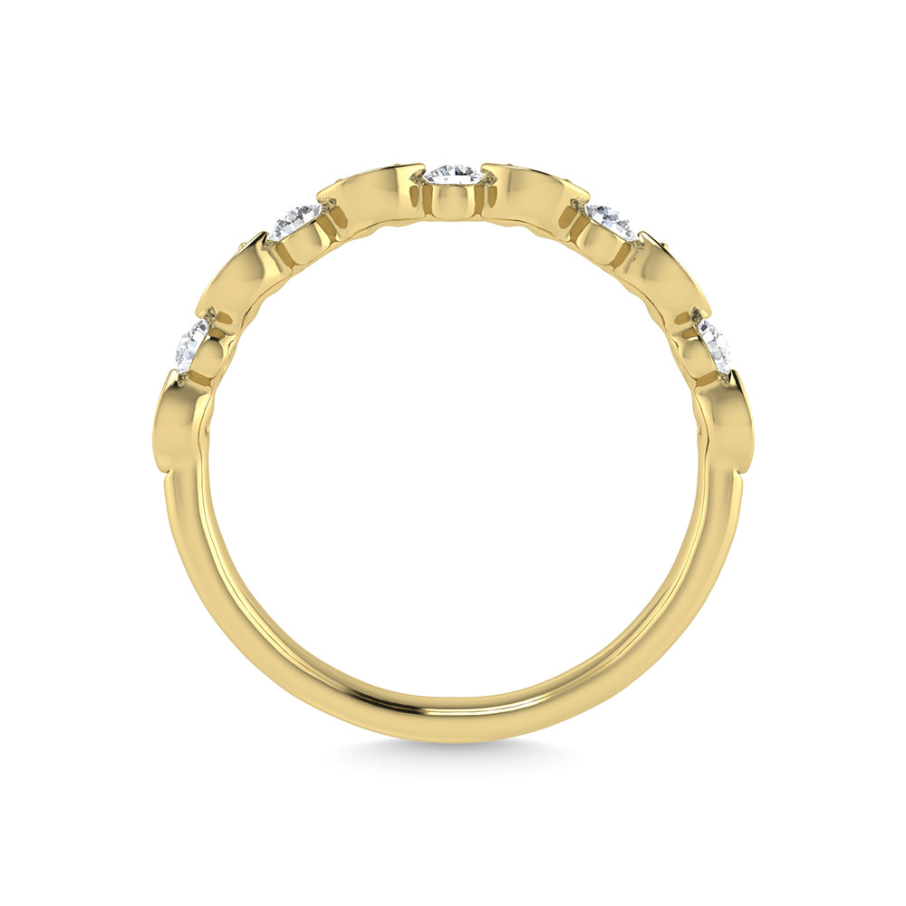 Diamante de oro amarillo de 14 quilates de 1/4 qt. total Anillo apilable