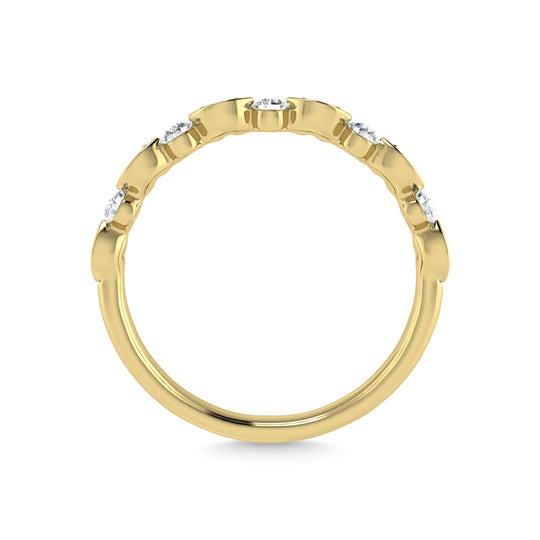 Diamante de oro amarillo de 14 quilates de 1/4 qt. total Anillo apilable