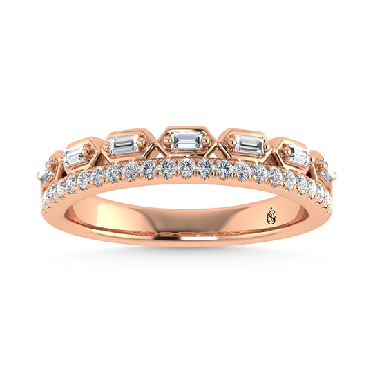 1/3 ct. 14k rose gold diamond. total stackable band