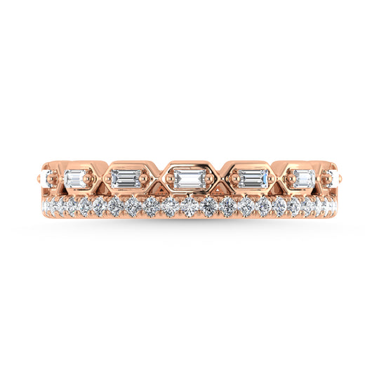 1/3 ct. 14k rose gold diamond. total stackable band