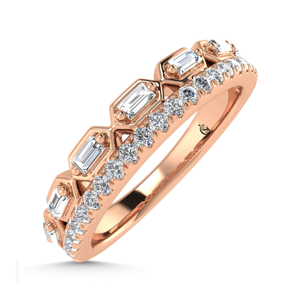 1/3 ct. 14k rose gold diamond. total stackable band