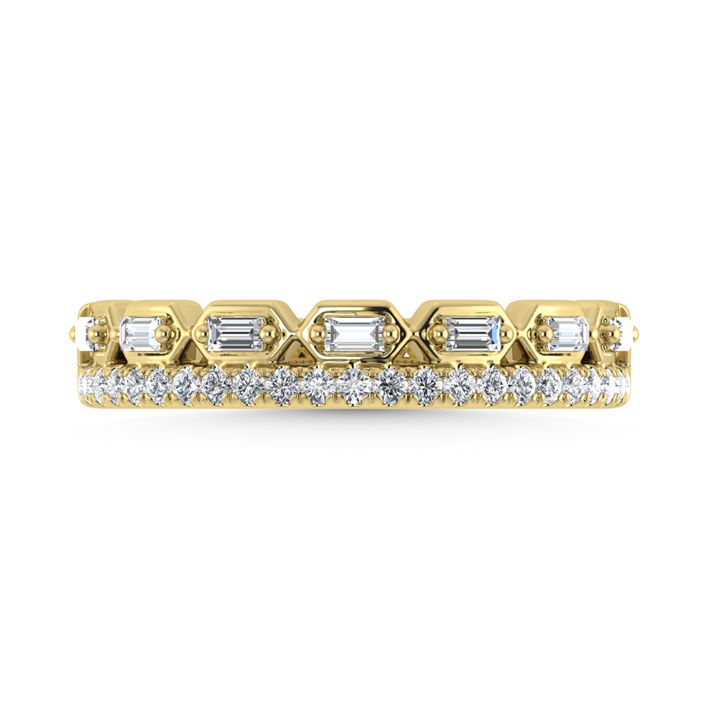 Diamante de oro amarillo de 14 quilates de 1/3 qt. total Banda apilable