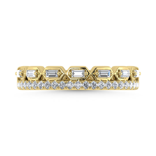 Diamante de oro amarillo de 14 quilates de 1/3 qt. total Banda apilable