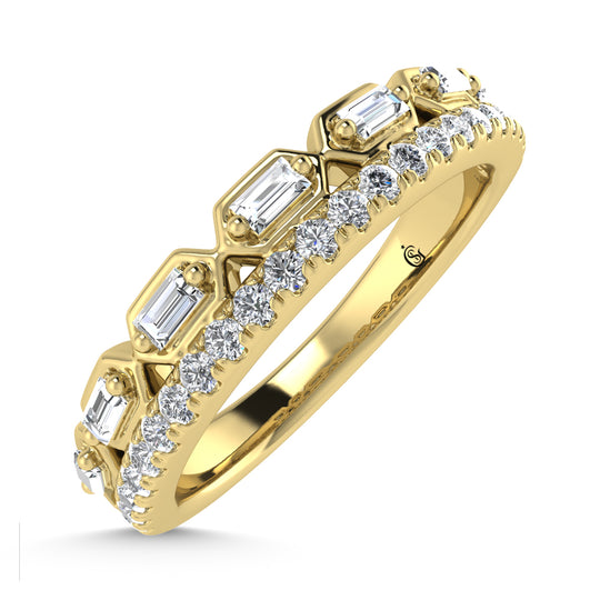 Diamante de oro amarillo de 14 quilates de 1/3 qt. total Banda apilable