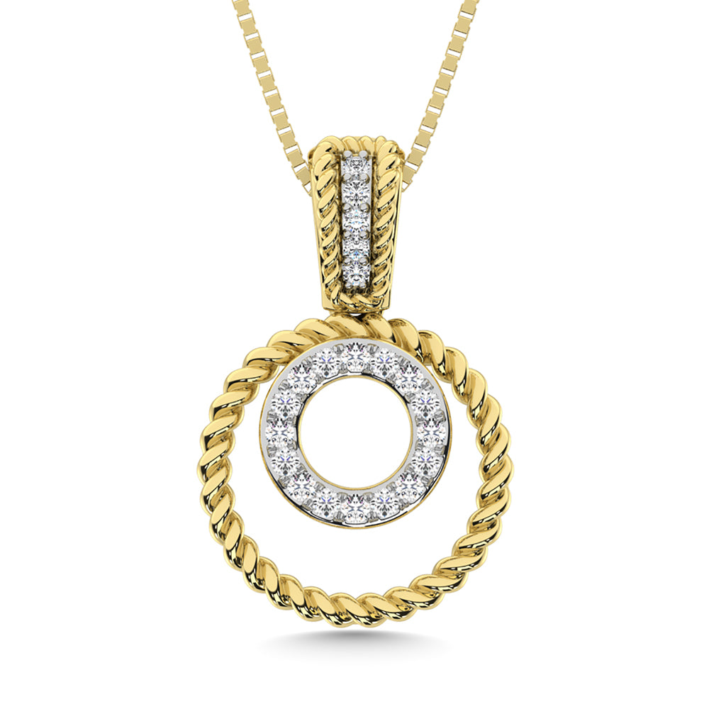 10K Yellow Gold 1/10 Carat Total Diamond Fashion Pendant