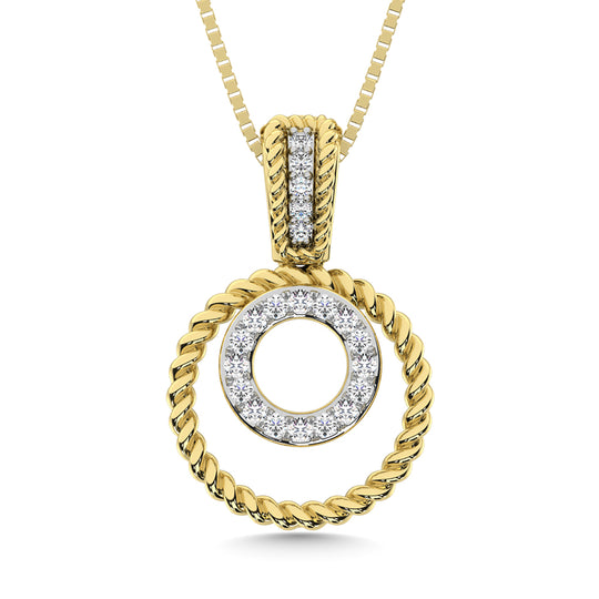 10K Yellow Gold 1/10 Carat Total Diamond Fashion Pendant