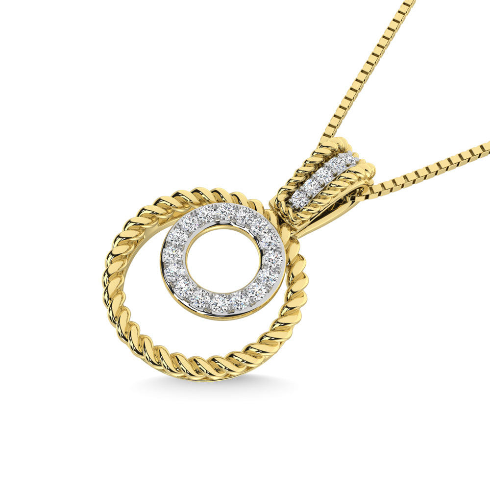 10K Yellow Gold 1/10 Carat Total Diamond Fashion Pendant