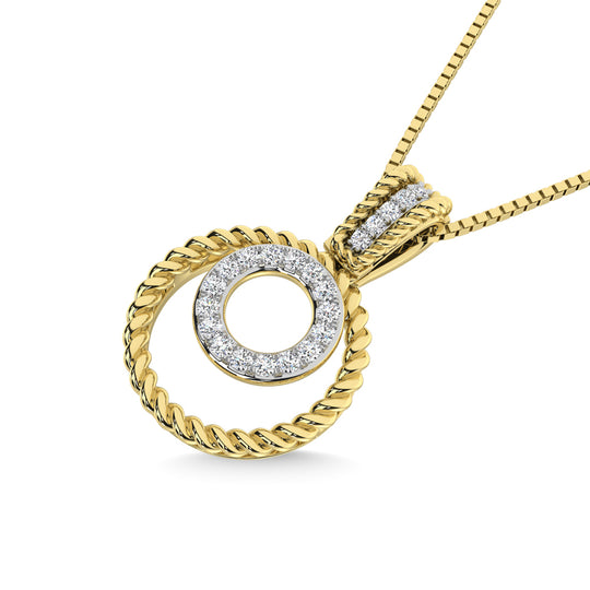 10K Yellow Gold 1/10 Carat Total Diamond Fashion Pendant