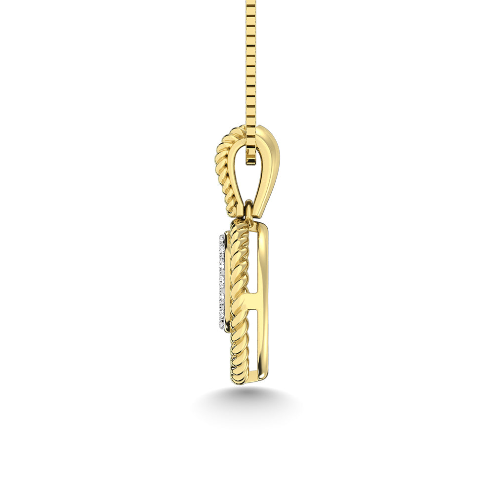 10K Yellow Gold 1/10 Carat Total Diamond Fashion Pendant