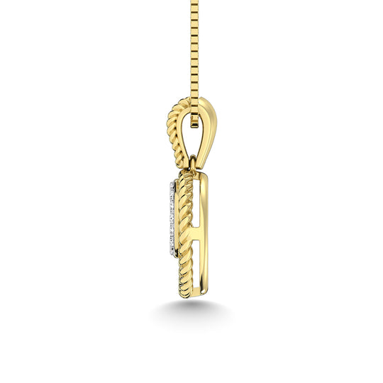 10K Yellow Gold 1/10 Carat Total Diamond Fashion Pendant