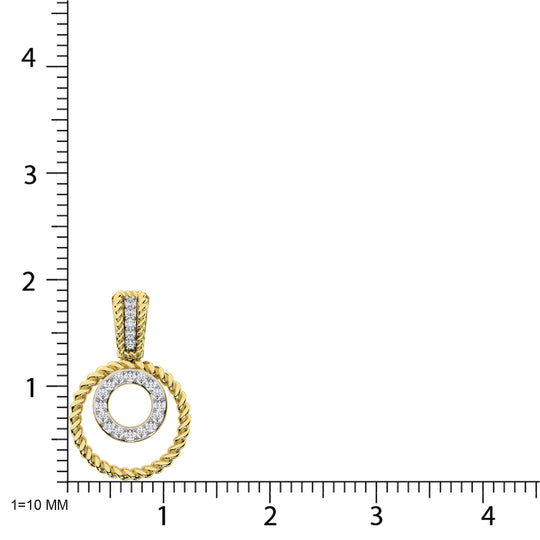 10K Yellow Gold 1/10 Carat Total Diamond Fashion Pendant