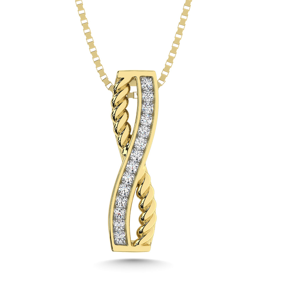 10K Yellow Gold 1/6 Carat Total Diamond Cross Fashion Pendant