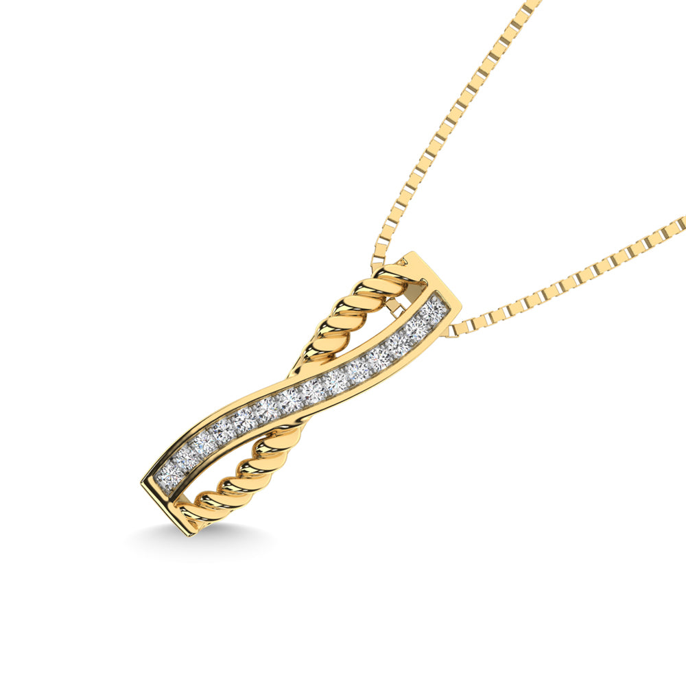 10K Yellow Gold 1/6 Carat Total Diamond Cross Fashion Pendant