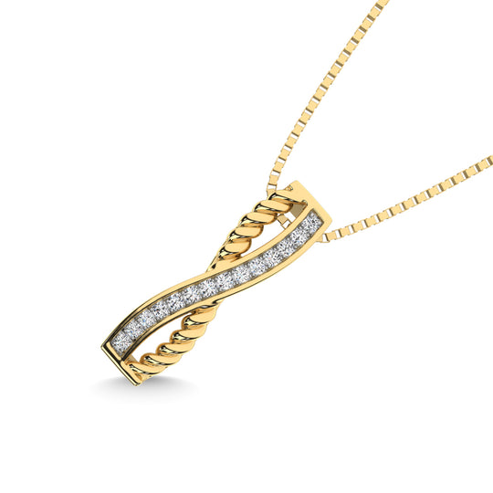 10K Yellow Gold 1/6 Carat Total Diamond Cross Fashion Pendant