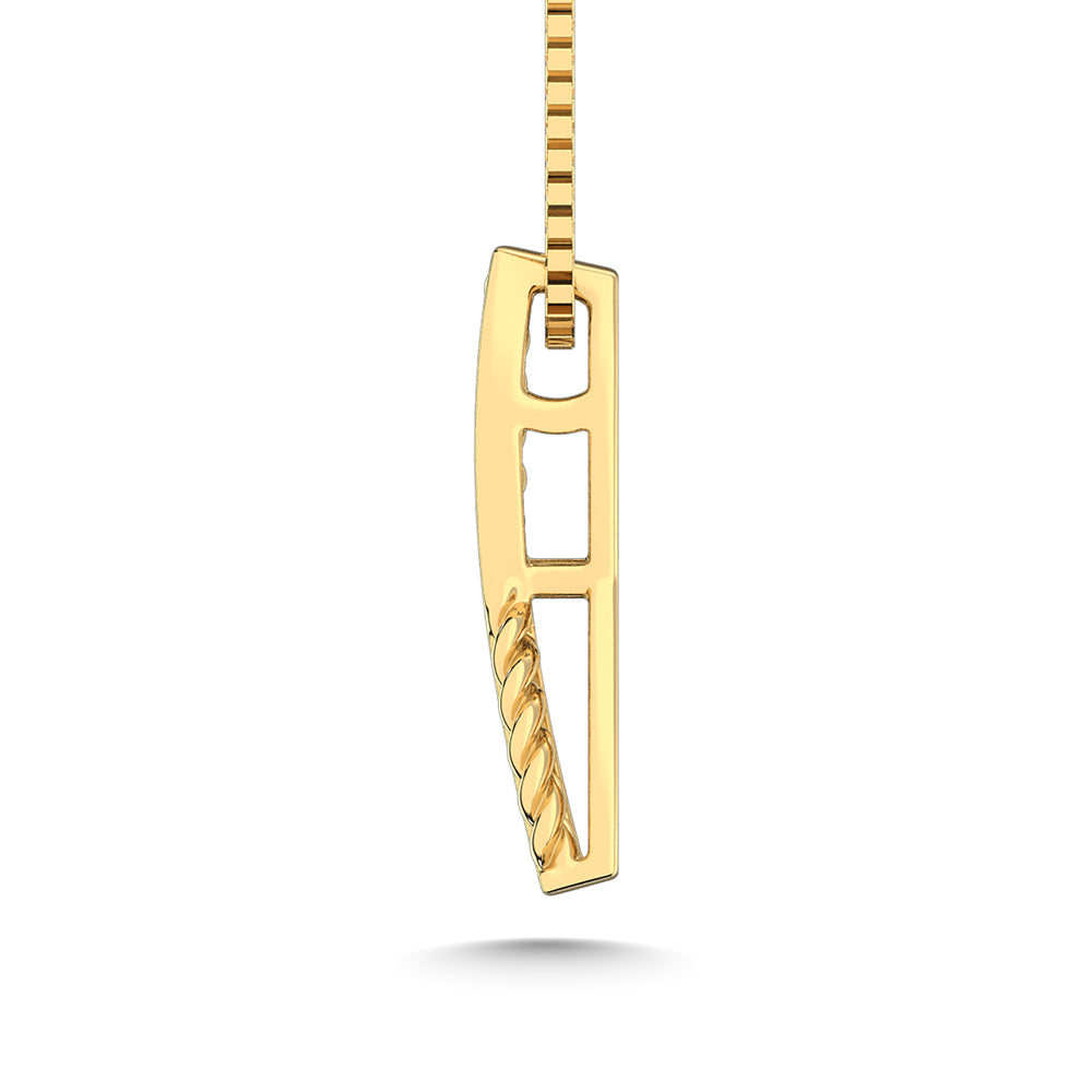 10K Yellow Gold 1/6 Carat Total Diamond Cross Fashion Pendant
