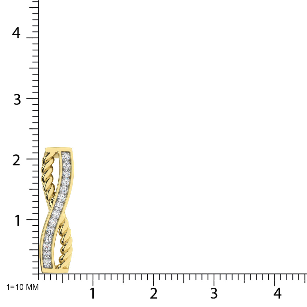 10K Yellow Gold 1/6 Carat Total Diamond Cross Fashion Pendant