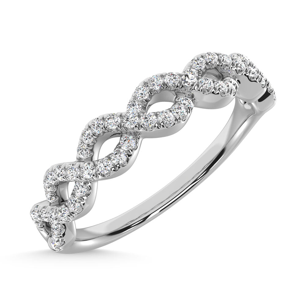 Diamante de oro blanco de 14 quilates de 1/4 qt. total Anillo de moda
