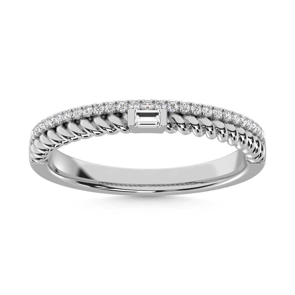 1/6 carat total 14K white gold diamond stack band