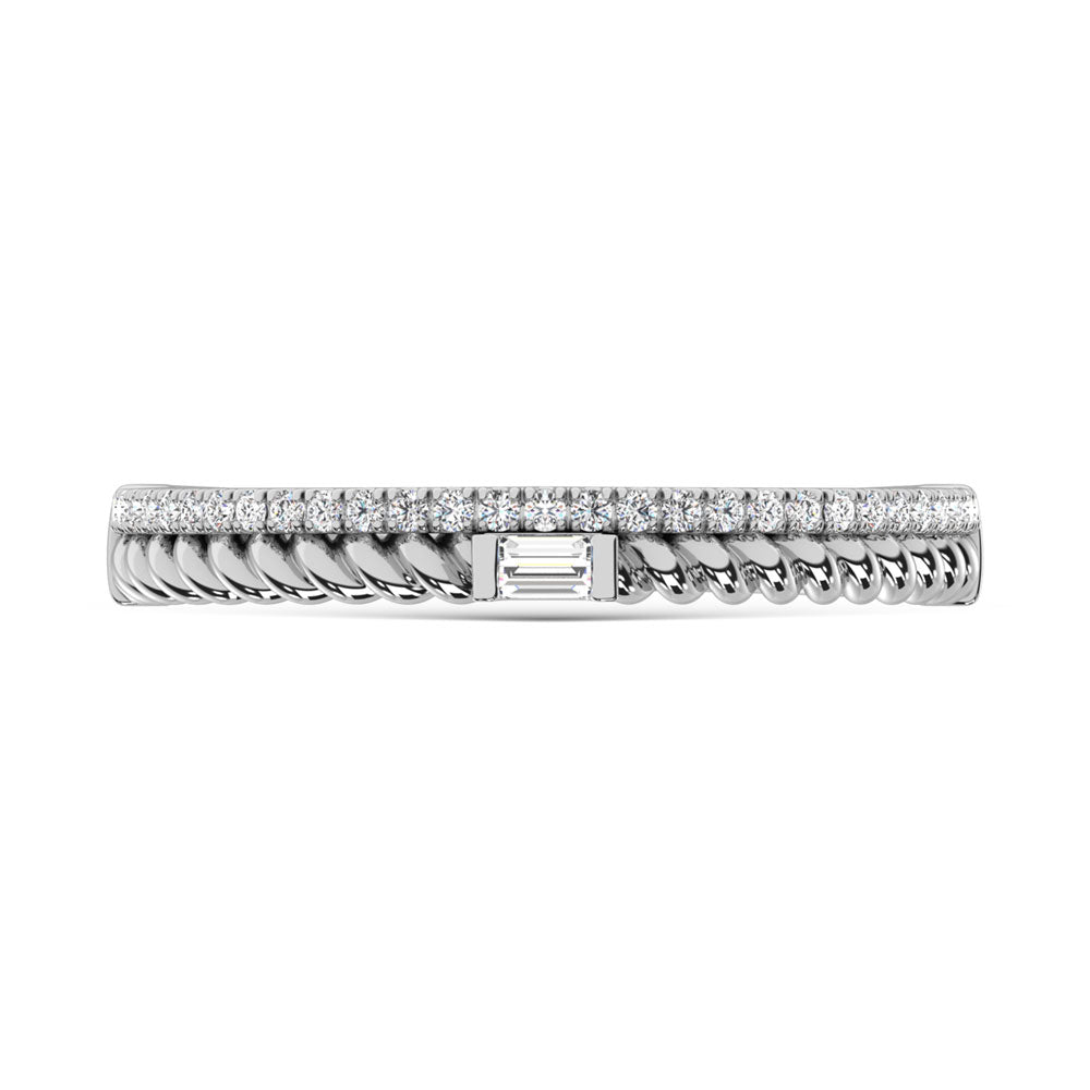 1/6 carat total 14K white gold diamond stack band