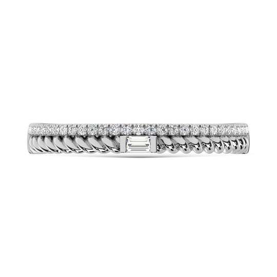 1/6 carat total 14K white gold diamond stack band