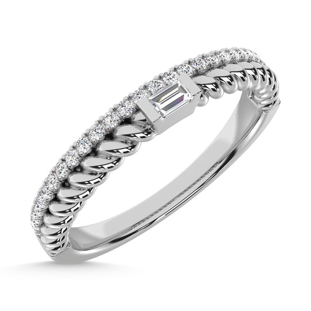 1/6 carat total 14K white gold diamond stack band