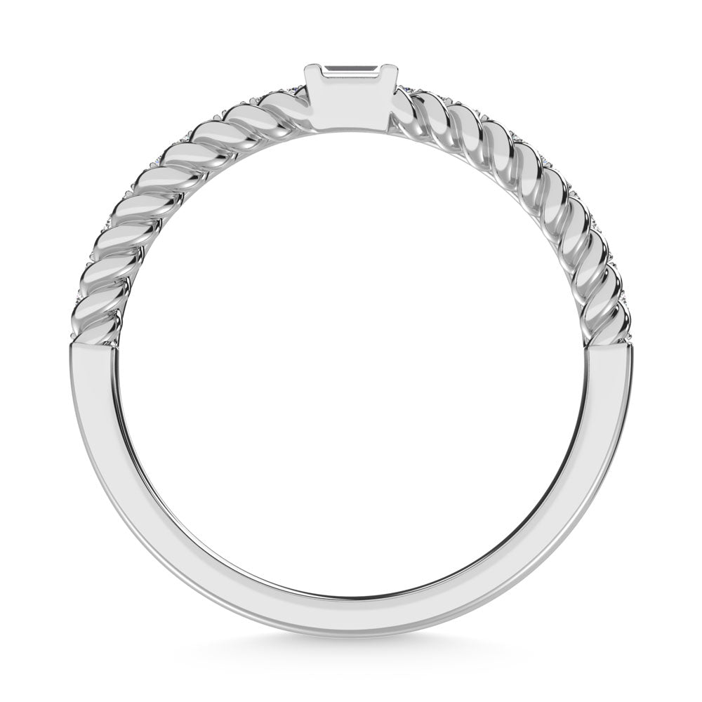 1/6 carat total 14K white gold diamond stack band