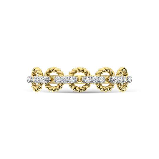 1/6 carat total 14k yellow gold diamond stackable ring