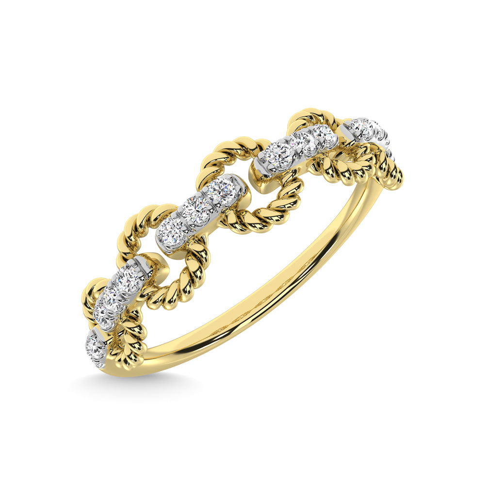 1/6 carat total 14k yellow gold diamond stackable ring