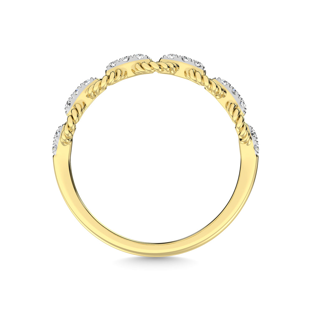 1/6 carat total 14k yellow gold diamond stackable ring