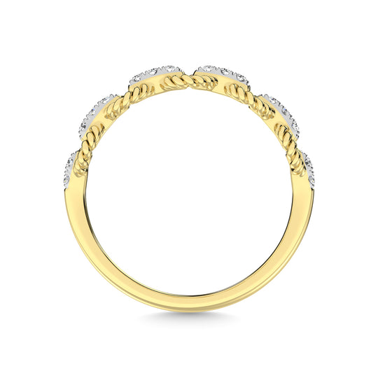 1/6 carat total 14k yellow gold diamond stackable ring