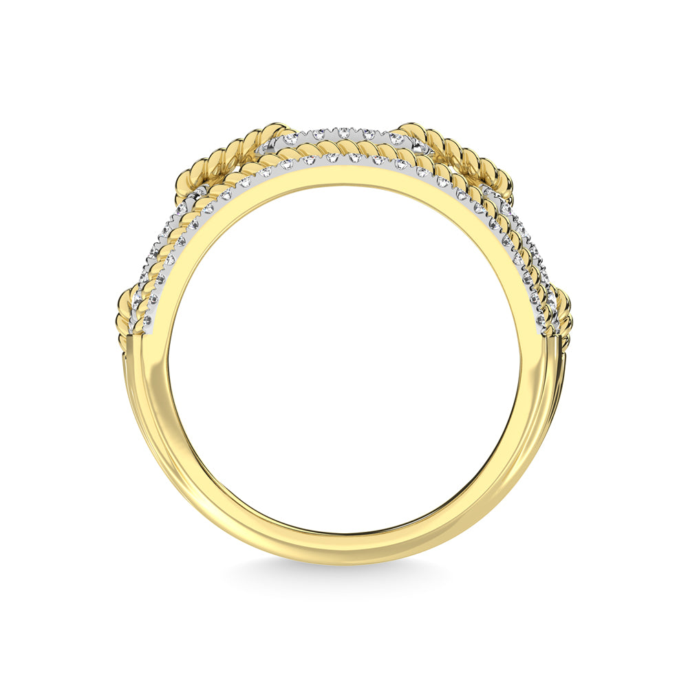 Diamante de oro amarillo de 14 quilates de 1/2 qt. total Anillo de moda