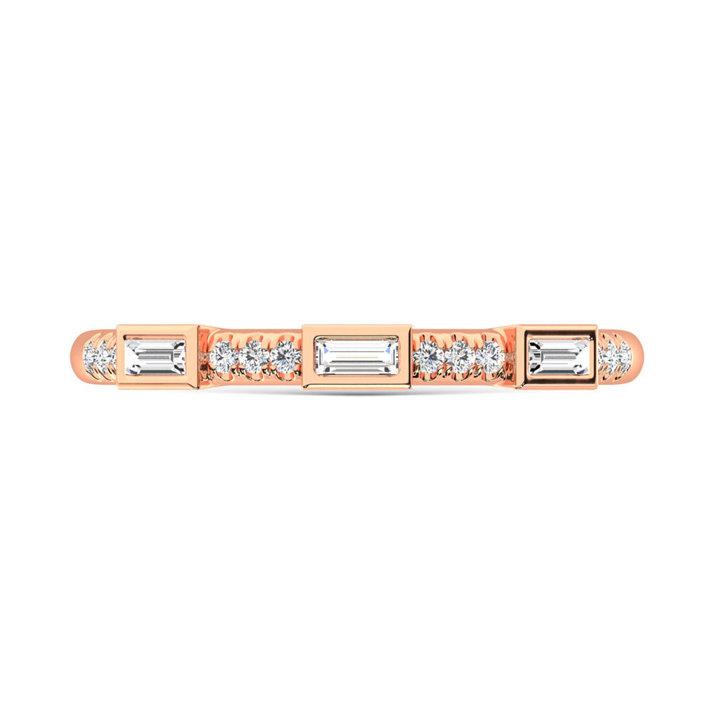 1/8 ct. 14K Rose Gold Diamond Stack Band