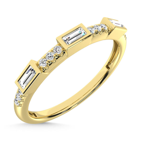 1/8 carat total 14k yellow gold diamond stack band