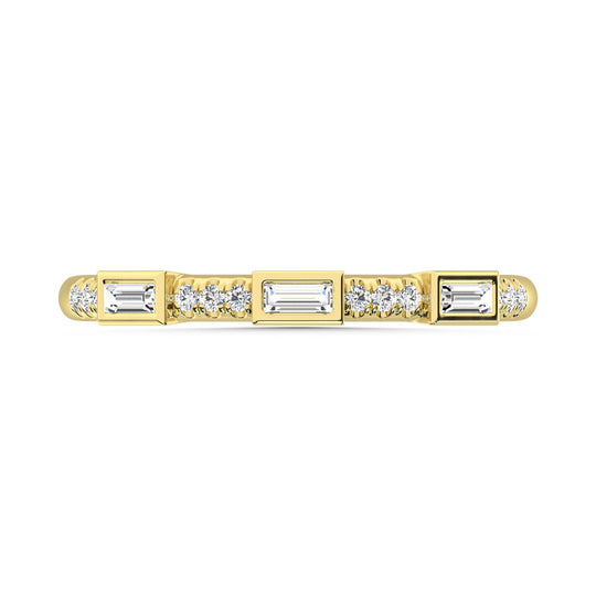 1/8 carat total 14k yellow gold diamond stack band
