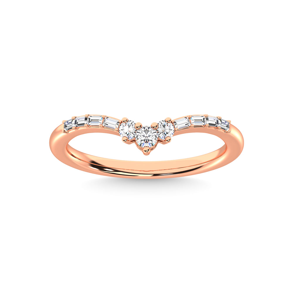 1/6 ct. tw. 14K Rose Gold Diamond Chevron Band