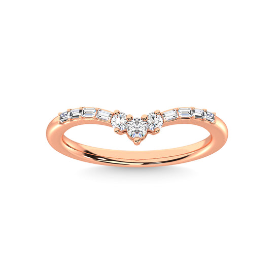 1/6 ct. tw. 14K Rose Gold Diamond Chevron Band