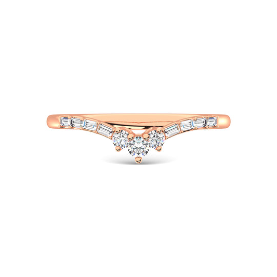1/6 ct. tw. 14K Rose Gold Diamond Chevron Band