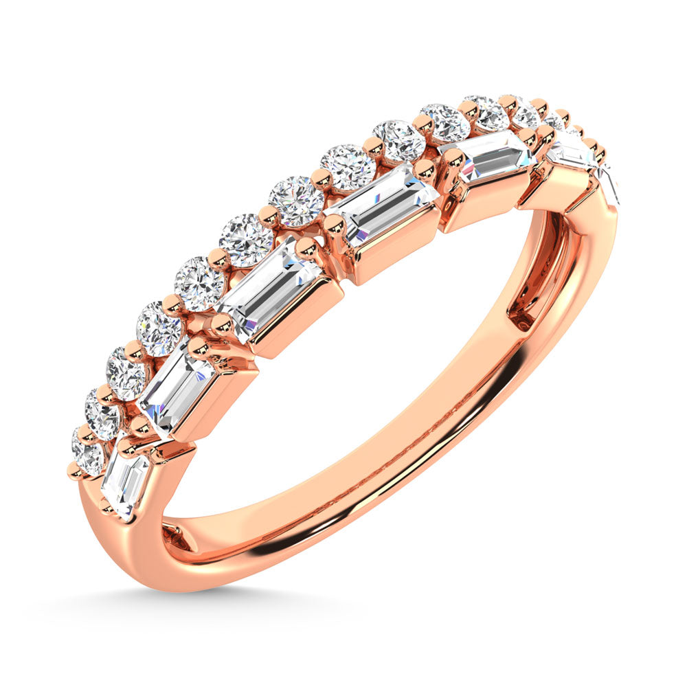 1/3 ct. tw. Diamond in 14K Rose Gold. Stack Band