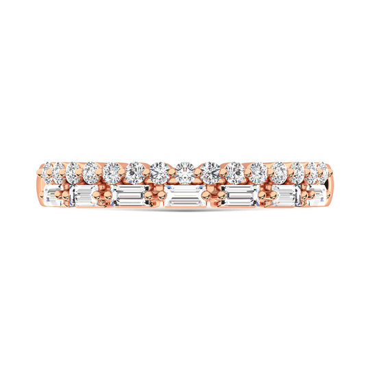 1/3 ct. tw. Diamond in 14K Rose Gold. Stack Band