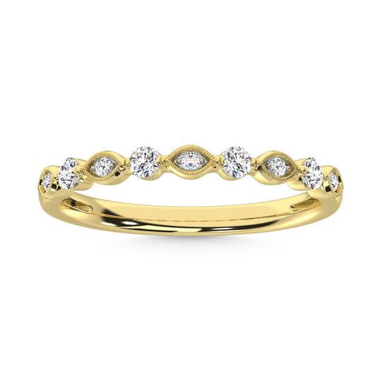 Diamante de oro amarillo de 14 quilates de 1/5 quilates total. Banda de pila