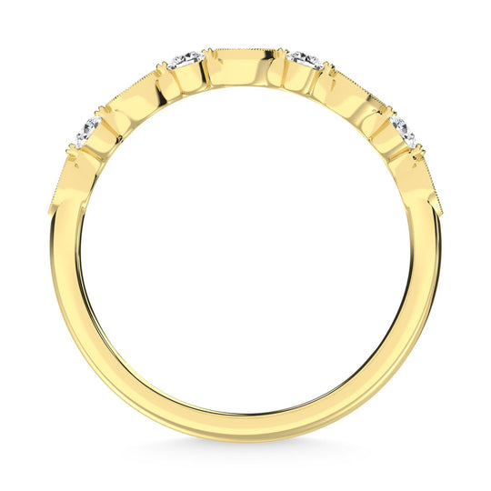 Diamante de oro amarillo de 14 quilates de 1/5 quilates total. Banda de pila