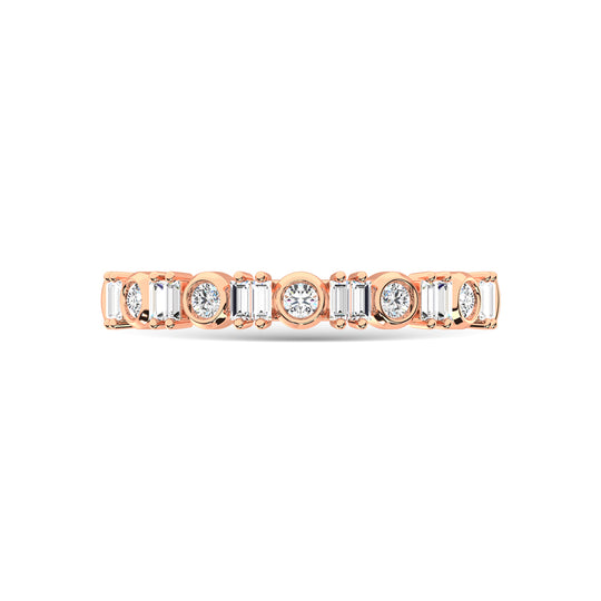 1/4 ct. 14k rose gold diamond. total stackable band