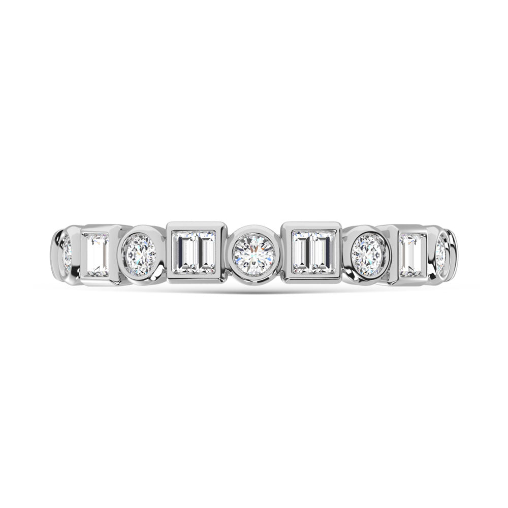 Diamante de oro blanco de 14 quilates de 1/4 qt. total Banda de pila